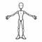 Elegant Animated Cartoon Person With Arms Wide Open