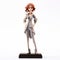 Elegant Anime Figurine: Blonde With Red Hair In Monochromatic Style