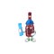 Elegant Architect red bottle wine having blue prints and blue helmet