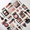 Elegant Array of Beauty Essentials: High-Quality Photo of Makeup Collection - Eyeshadows, Lipsticks, Brushes