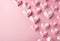 An elegant array of pink hearts on a soft background, perfect for celebrating love, romance and affection