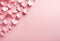 An elegant array of pink hearts on a soft background, perfect for celebrating love, romance and affection