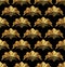 Elegant Art Deco Gold Seamless Pattern with Fans