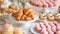 An elegant assortment of baked goods with golden croissants