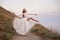 Elegant ballet dancer young girl dancing ballet outdoor