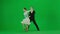 Elegant Ballroom Dance Couple in Action chroma key.