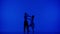 Elegant Ballroom Dance Couple on a blue background