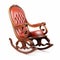 Elegant Baroque Style Rocking Chair With Red Leather Seats