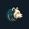 Elegant Bear Head Logo On Dark Background