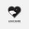 elegant bear heart logo icon