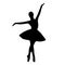 Elegant, beautiful silhouette of a dancing ballerina