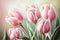 Elegant Beauty: Pink Tulips on a Pastel Canvas - Generative AI