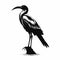 Elegant Bird Silhouette Etam Cru Inspired Tropical Symbolism Illustration