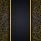 Elegant black background with gold lace ornament