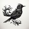 Elegant Black Bird Ornate Complexity And Unique Character Design