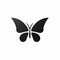 Elegant Black Butterfly Icon On White Background