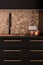 Elegant black and copper kitchen