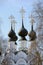 Elegant Black Domes of Troitskaya church in Murom