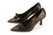Elegant black high heels woman`s shoes