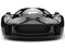 Elegant black super sports car - front view closeup shot