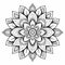 Elegant Black And White Flower Mandala Coloring Page