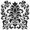 Elegant Black And White Ornate Design With Bold Stencil And Baroque Leaf Patterns