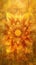 Elegant Bloom Abstract Golden Flowers in Nature Auric Glow