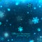 Elegant blue Christmas background with snowflakes