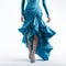 Elegant Blue Dress 3d Model With Flowing Fabrics And Dynamic Colors