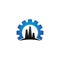 Elegant blue factory industrial logo design template