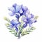 Elegant Blue Flowers Watercolor Painting For Wedding Invitation