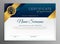 Elegant blue and gold certicate template design