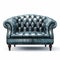 Elegant Blue Leather Chair - Realistic Hyper-detailed Rendering