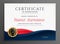 Elegant blue and red diploma certificate template design