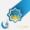 Elegant blue and white greeting card eid al adha design