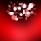 Elegant bokeh on a bright red background.