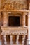 Elegant border with elephant and horses patterns engraved on a balcony. Adalaj Stepwell, Ahmedabad, Gujarat