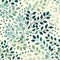 Elegant Botanical Pattern with Green Leaves and Polka Dots
