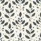 Elegant Botanical Pattern with Navy Leaves and Neutral Accents
