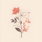 Elegant, botanique logo collection, digital art illustrations of flowers, leaves and twig.GenerativeAI.