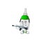 An elegant bottle with pipette Army mascot design style using automatic gun