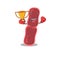 An elegant boxing winner of bacillus bacteria mascot design style
