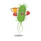 An elegant boxing winner of e.coli bacteria mascot design style