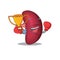 An elegant boxing winner of human spleen mascot design style