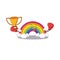 An elegant boxing winner of rainbow mascot design style
