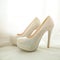 Elegant bridal white shoes with rhinestones