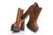 Elegant brown natural leather boots