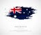 Elegant brush flag background with watercolor brush stroke flag for Australia day