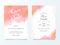 Elegant brush stroke with gold glitter wedding invitation cards template. Artistic blush abstract background save the date,