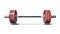 Elegant Brushwork: Red Weight Bar With Transportcore And Rim Light